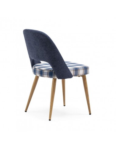 Silla de comedor en tejido de cuadros combinado...