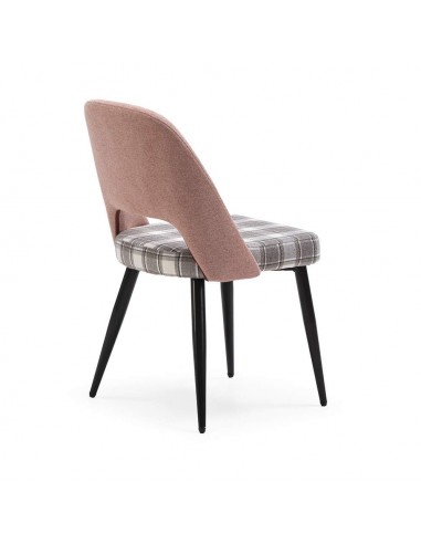 Silla de comedor en tejido de cuadros combinado...