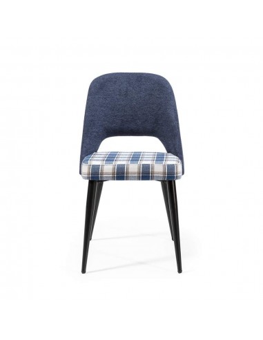 Silla de comedor en tejido de cuadros combinado...