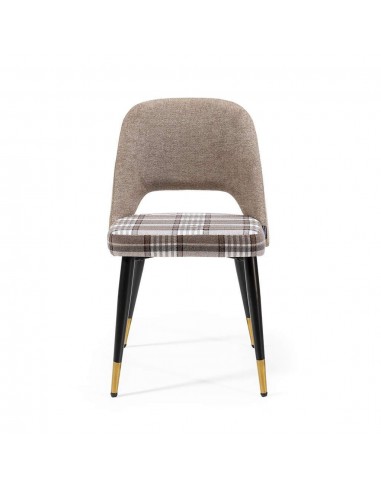 Silla de comedor en tejido de cuadros combinado...