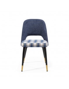 Silla de comedor en tejido de cuadros combinado MOCCIA,... 2