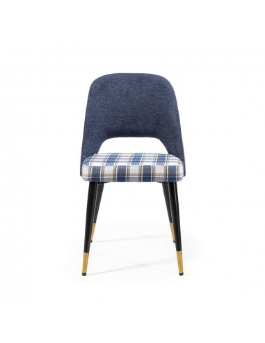 Silla de comedor en tejido de cuadros combinado...