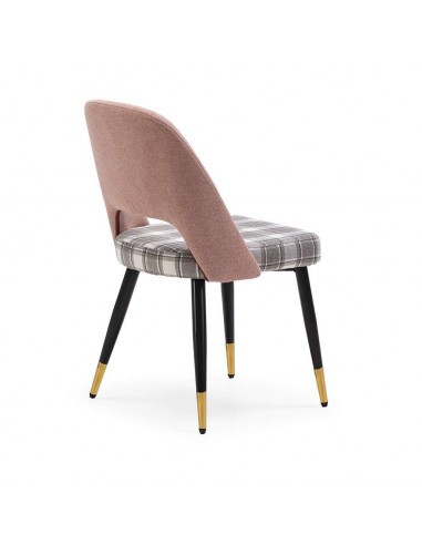 Silla de comedor en tejido de cuadros combinado...