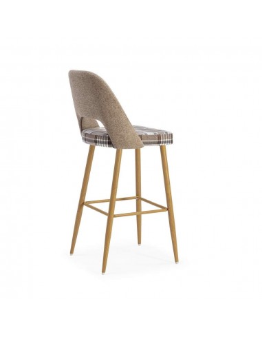 Banqueta em tecido de quadrados combinado...