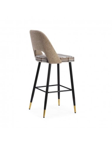 Taburete en tejido de cuadros combinado MOCCIA,...