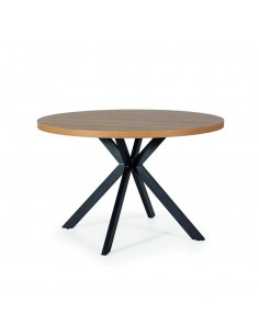 Mesa de jantar de design GALA 120 cm. Carvalho e metal...