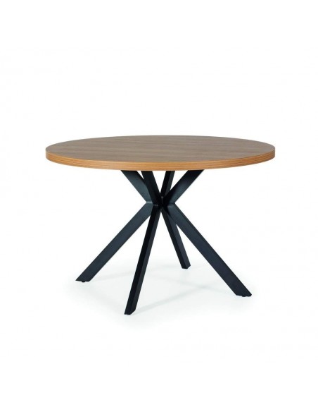 Mesa de comedor de diseño GALA 120 cm. Roble, metal negro.