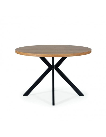 Mesa de comedor de diseño GALA 120 cm. Roble, metal negro.