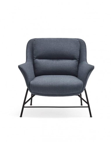 POLTRONA DESIGN SADIRA, TECIDO AZUL PETRÓLEO,...