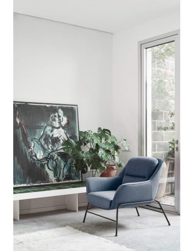 POLTRONA DESIGN SADIRA, TECIDO AZUL PETRÓLEO,...