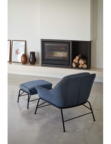 POLTRONA DESIGN SADIRA, TECIDO AZUL PETRÓLEO,...