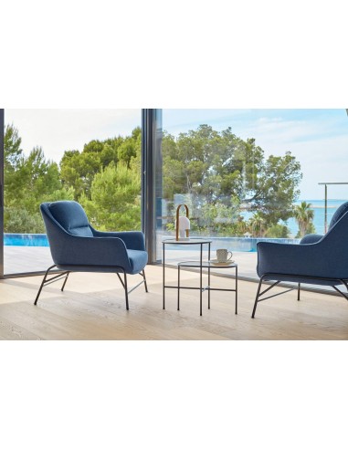 POLTRONA DESIGN SADIRA, TECIDO AZUL PETRÓLEO,...