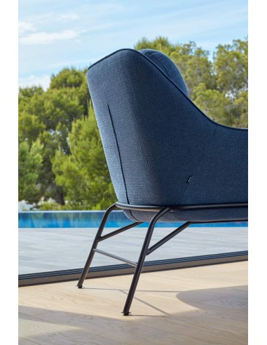 POLTRONA DESIGN SADIRA, TECIDO AZUL PETRÓLEO,...