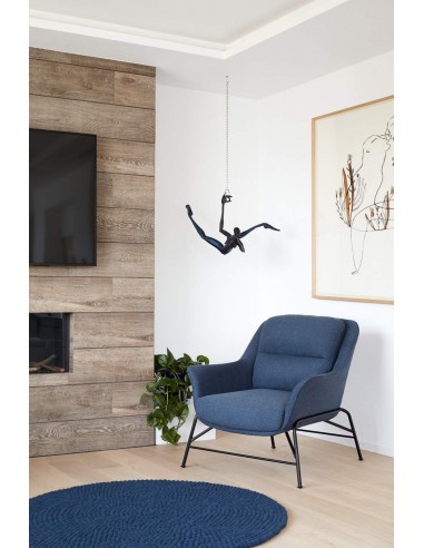 BUTACA DE DISEÑO SADIRA, TELA AZUL PETROLEO,...