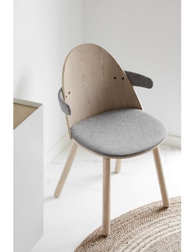 TEULAT SILLA CON BRAZOS UMA, madera natural