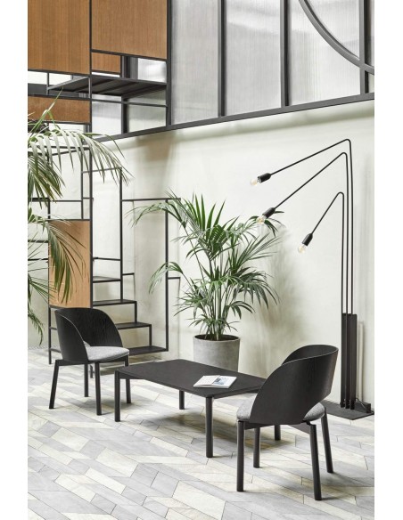 TEULAT CADEIRA de design DAM, madeira PRETO