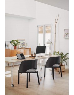 TEULAT SILLA de diseño DAM, madera NEGRO 2