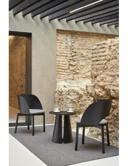 TEULAT SILLA de diseño DAM, madera NEGRO