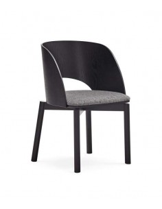 TEULAT SILLA de diseño DAM, madera NEGRO