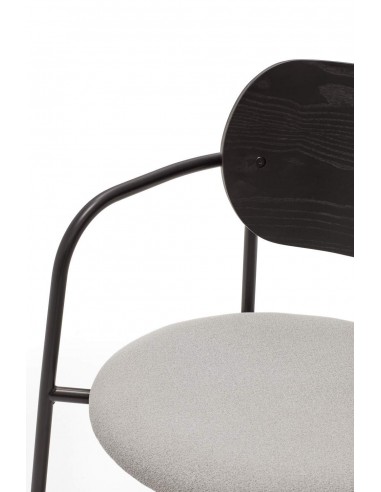 SILLA TEULAT ECLIPSE, madera NEGRA y tejido GRIS