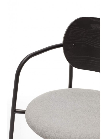 SILLA TEULAT ECLIPSE, madera NEGRA y tejido GRIS