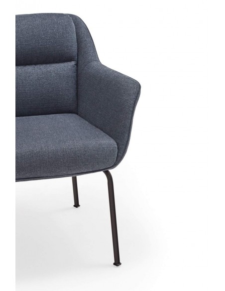 Teulat silla de diseño sadira, tejido AZUL y patas metálicas en negro