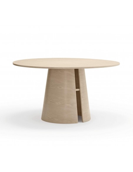 MESA REDONDA MINIMALISTA Teulat CEP 137, cor fresno natural.