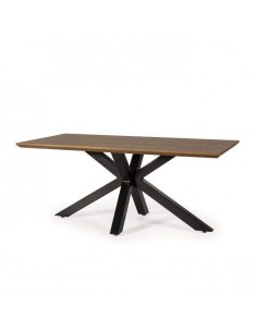 MESA DE COMEDOR KREM 180 x 92. Nogal y patas metal Negro.