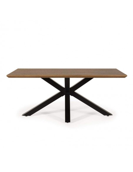 MESA DE COMEDOR KREM 180 x 92. Nogal y patas metal Negro.