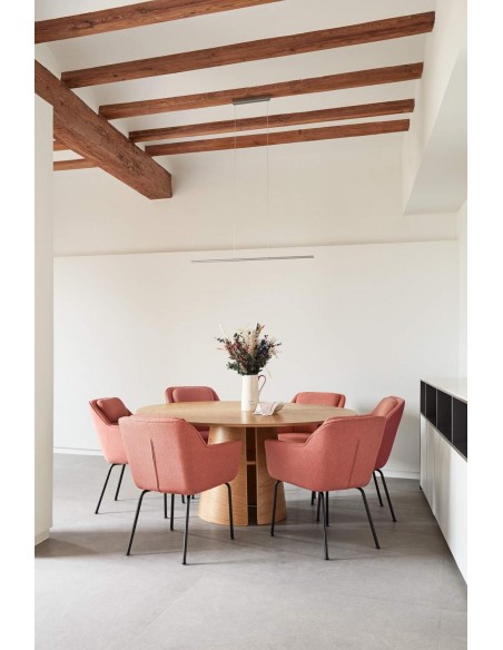 MESA REDONDA MINIMALISTA Teulat CEP 157, cor fresno natural.