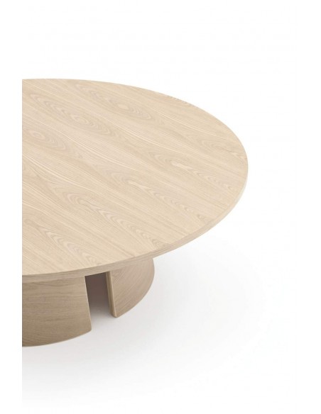 MESA DE CENTRO REDONDO TEULAT CEP 110, COR FRESNO NATURAL CLARO.