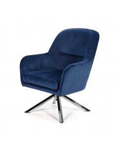 Sillón giratorio de Terciopelo CLYDE con patas de acero... 2