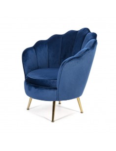 Poltrona de veludo OSTRA com pernas de metal dourado. 2