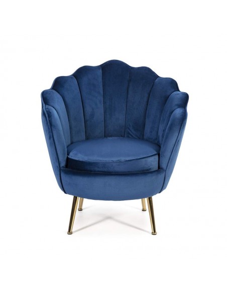 Butaca de terciopelo OSTRA patas metalicas en dorado.