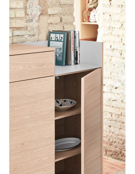 TEULAT MUEBLE AUXILIAR VALLEY 130X92 COLOR ROBLE/ GRIS