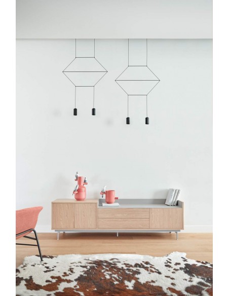 TEULAT MUEBLE TV VALLEY 180X40, COLOR ROBLE/GRIS