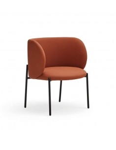 POLTRONA TEULAT MOGI EM COURO SINTÉTICOCOR TEJA E PÉS...