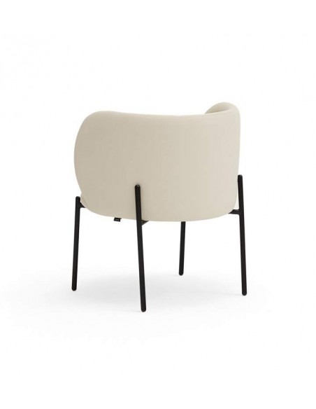 BUTACA DE TEULAT MOGI EN PIEL SINTÉTICA BEIGE Y PATAS METÁLICAS.