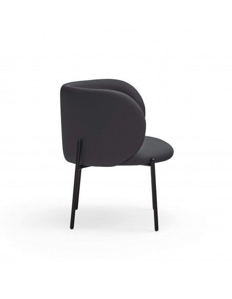 BUTACA DE TEULAT MOGI EN PIEL SINTÉTICA EN NEGRO PATAS METÁLICAS.