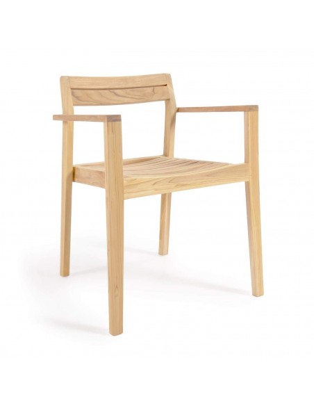 Silla de exterior Victoire de madera maciza de teca.