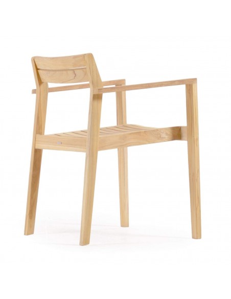 Silla de exterior Victoire de madera maciza de teca.