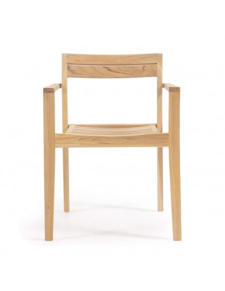 Silla de exterior Victoire de madera maciza de teca.