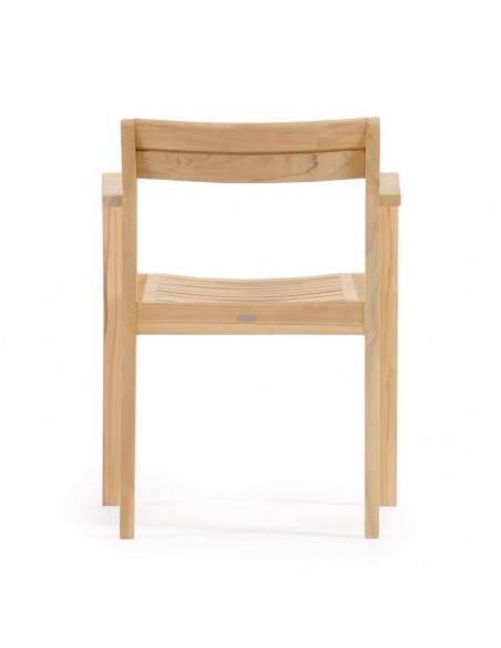 Silla de exterior Victoire de madera maciza de teca.