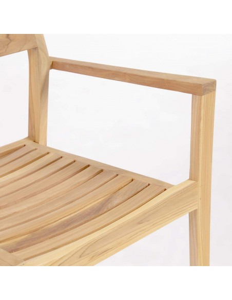 Silla de exterior Victoire de madera maciza de teca.