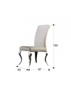 Schuller Silla Barroque, ACERO y Ecopiel blanca 2