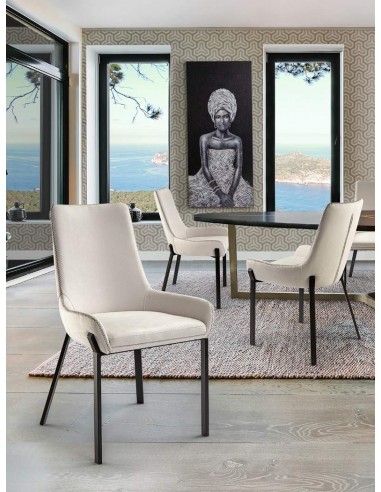 SCHULLER SILLA DIANE, metal NEGRO, tejido...