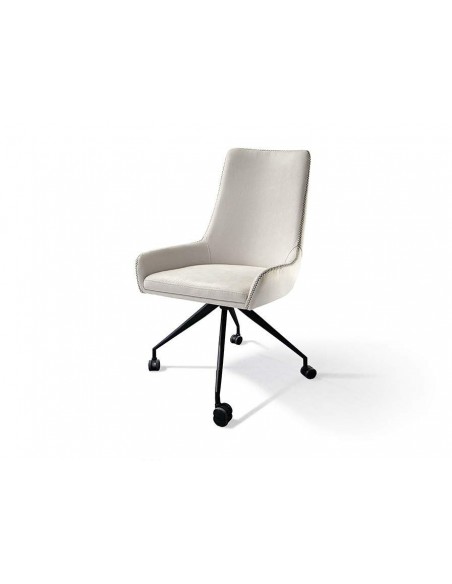 SCHULLER CADEIRA DE ESCRITÓRIO DIANE, tecido BRANCO-FIO CINZA, PRETO Metal,