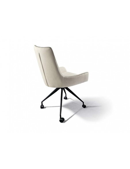 SCHULLER CADEIRA DE ESCRITÓRIO DIANE, tecido BRANCO-FIO CINZA, PRETO Metal,