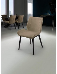 SCHULLER SILLA KIARA, tejido textil BEIGE y metal NEGRO. 2