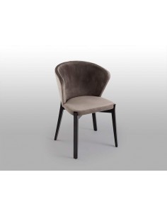 CADEIRA SCHULLER AZURA, metal PRETO, tecido veludo BEIGE.